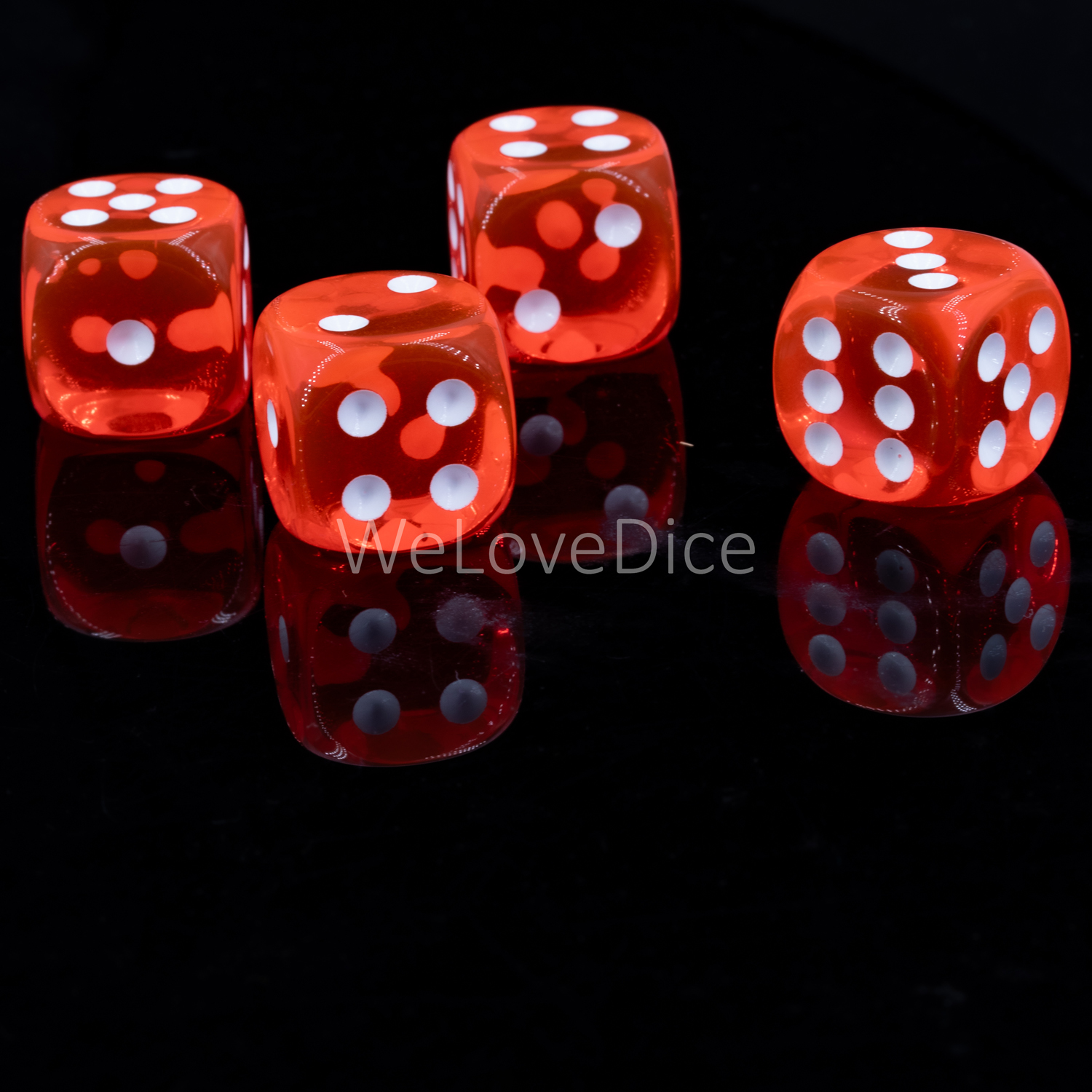 10mm Würfel in neon pink / weiß Transparent