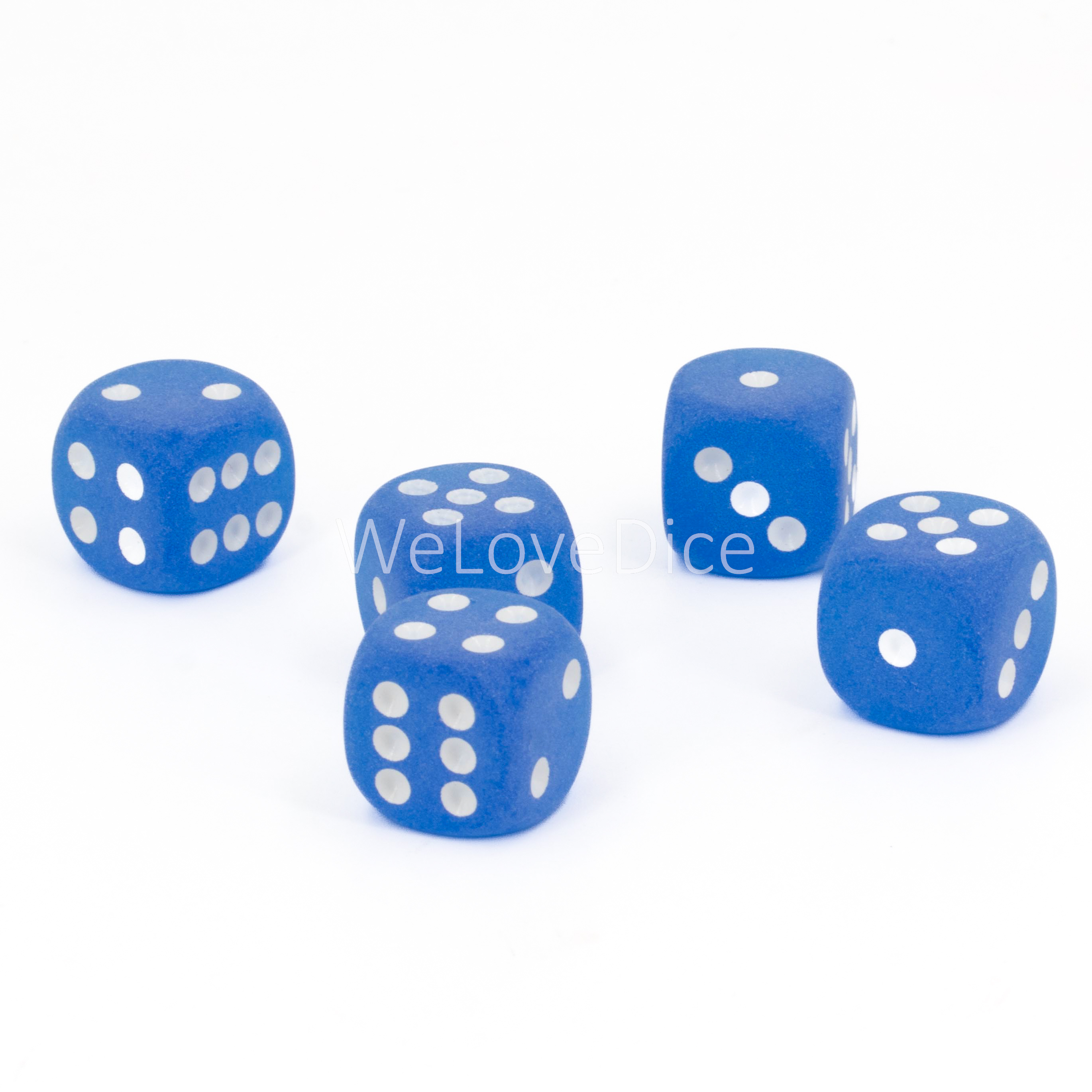 16mm Würfel in blau transparent / weiß Matt Transparent