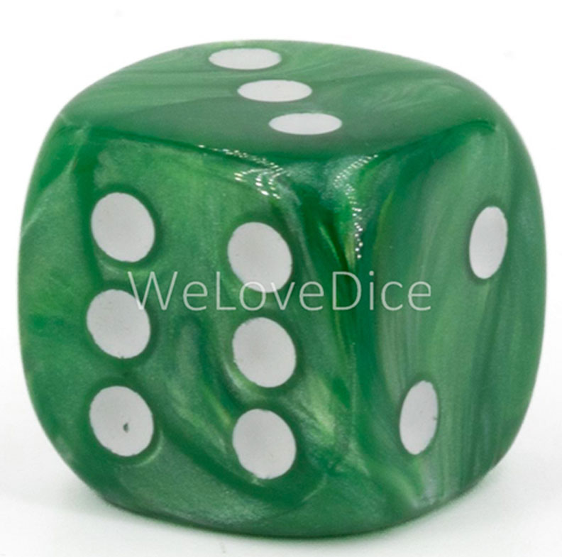 30mm Würfel in grün / weiß Seide