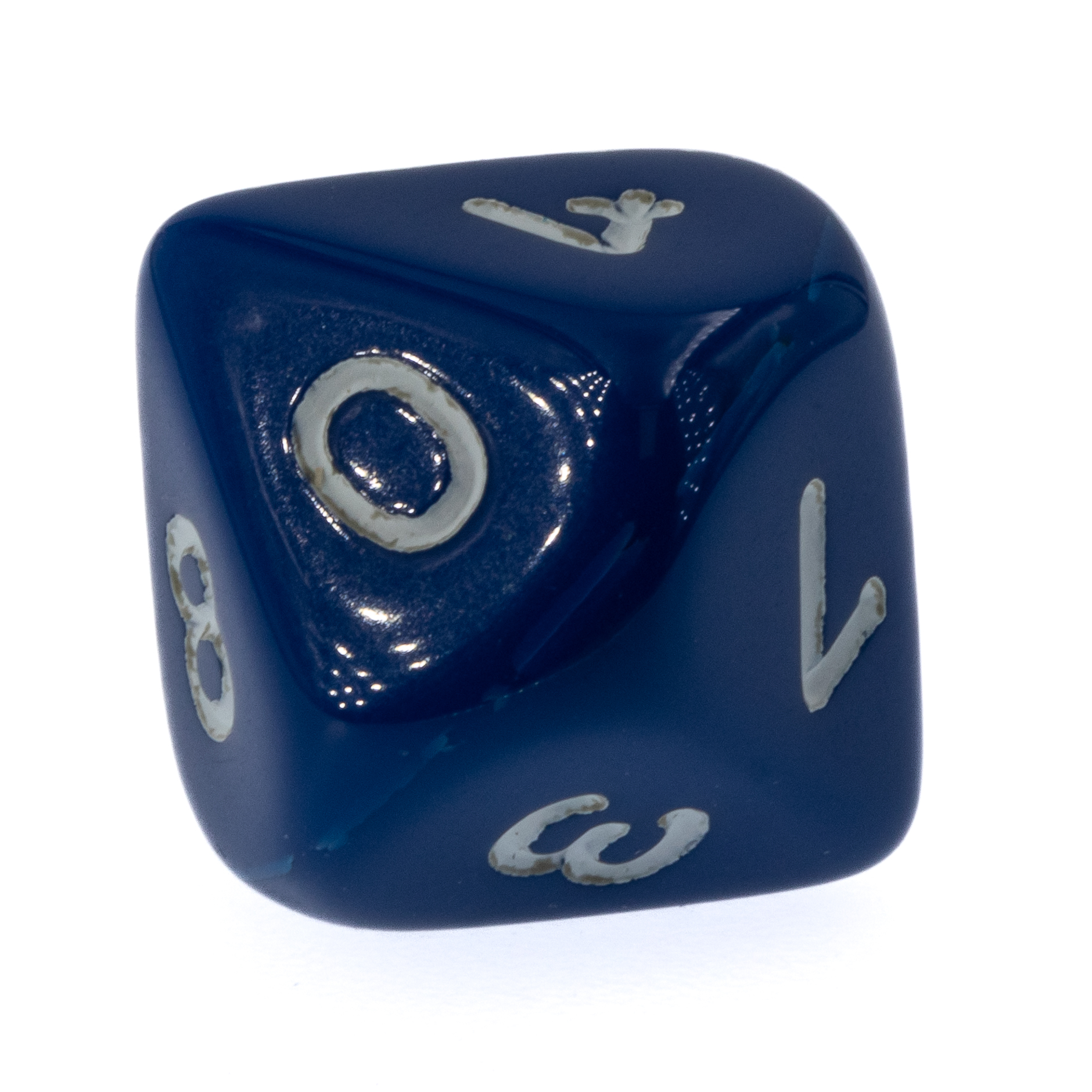 W10 Würfel in dunkelblau / weiß Satt