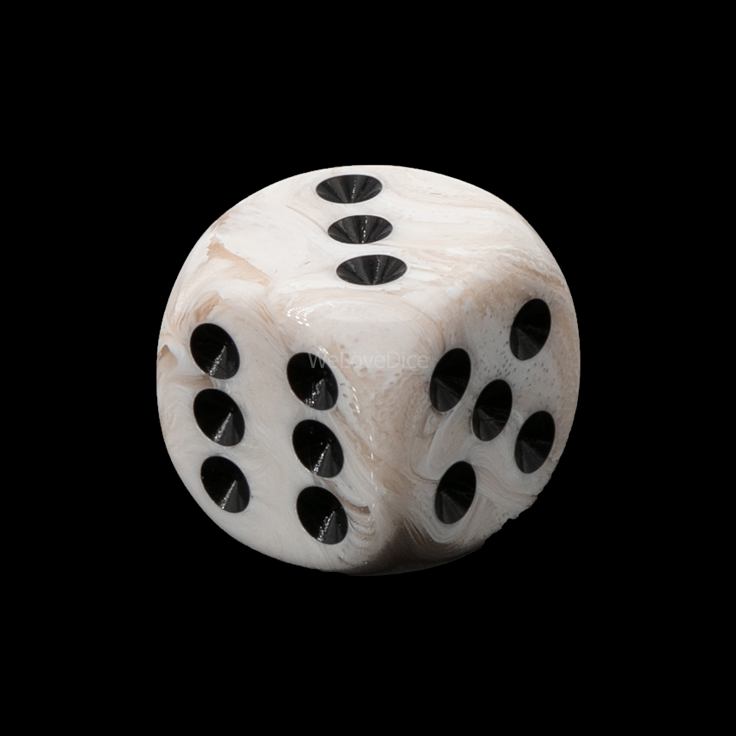 16mm Würfel in beige / schwarz Marmor