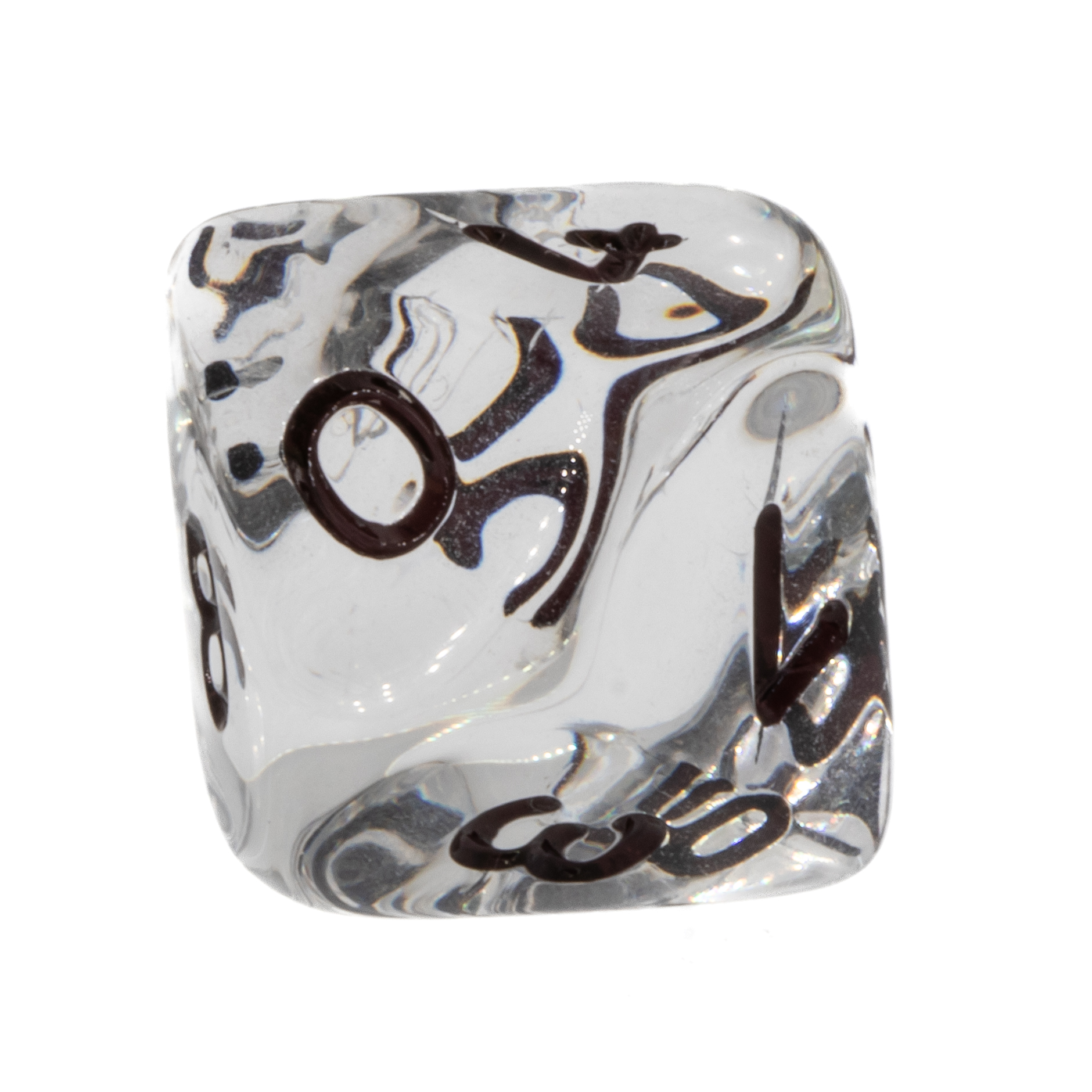 W10 Würfel in glasklar transparent / schwarz Transparent