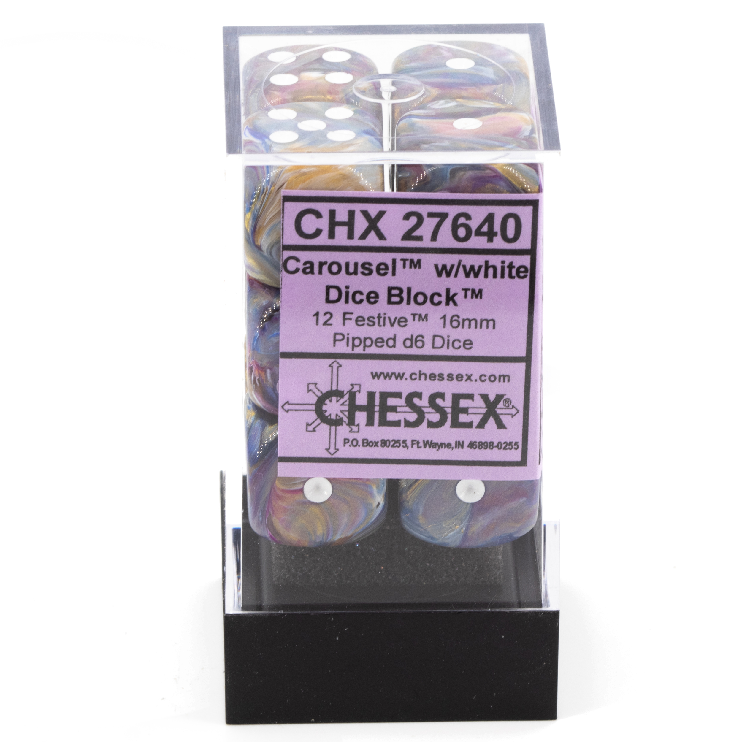 Festive® Carousel / weiß 16mm W6 Würfel Set (12 Würfel)