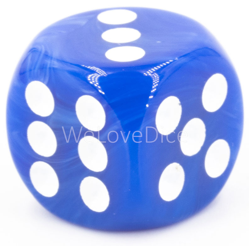 50mm Würfel in jeans blau / weiß Marmor