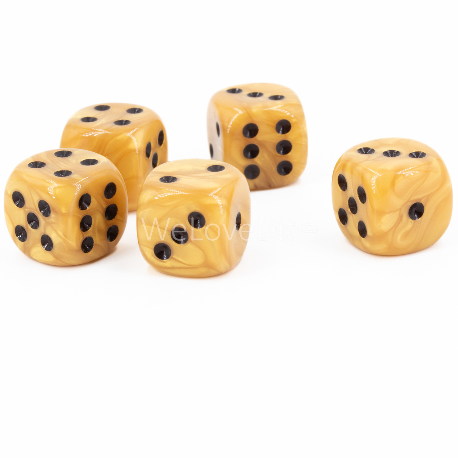 18mm Würfel in goldfarben / schwarz Seide