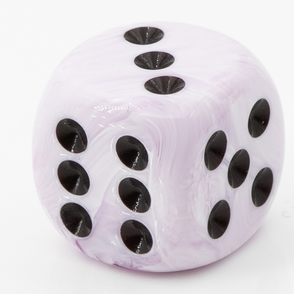 12mm Würfel in ice cream lila / schwarz Marmor