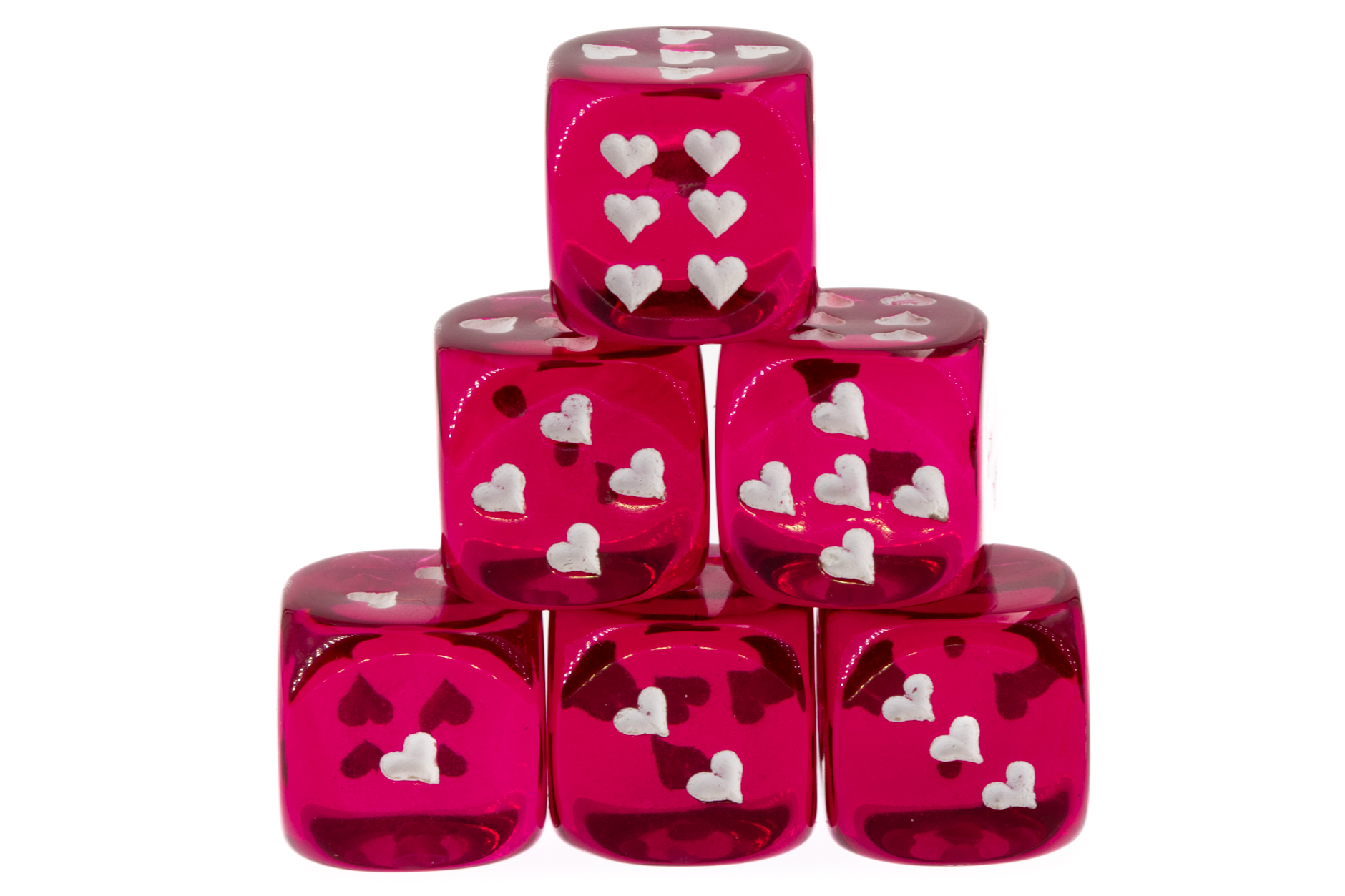 Herz Würfel in himmber sorbet / Weiß Transparent