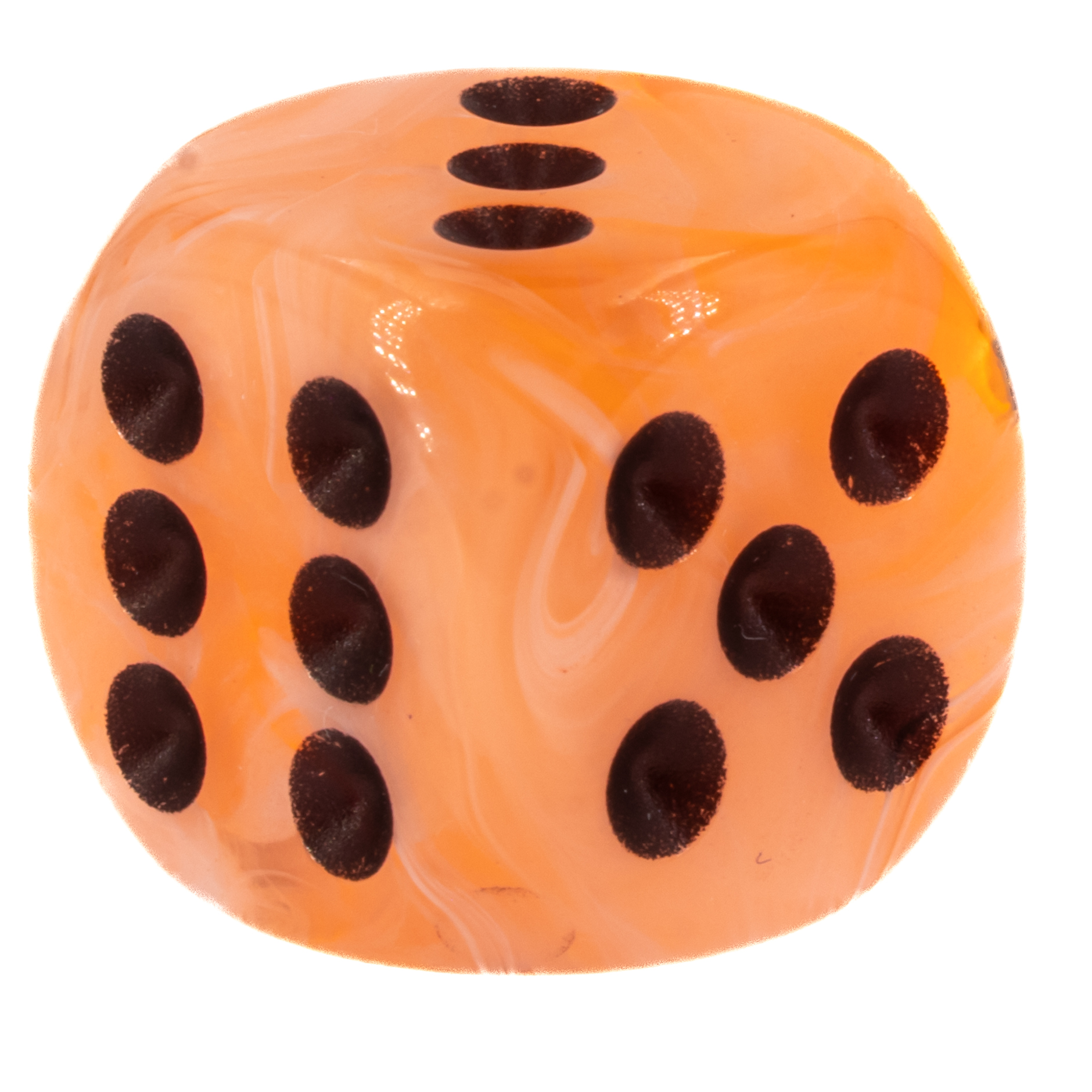 16mm Würfel in apricot / schwarz Marmor