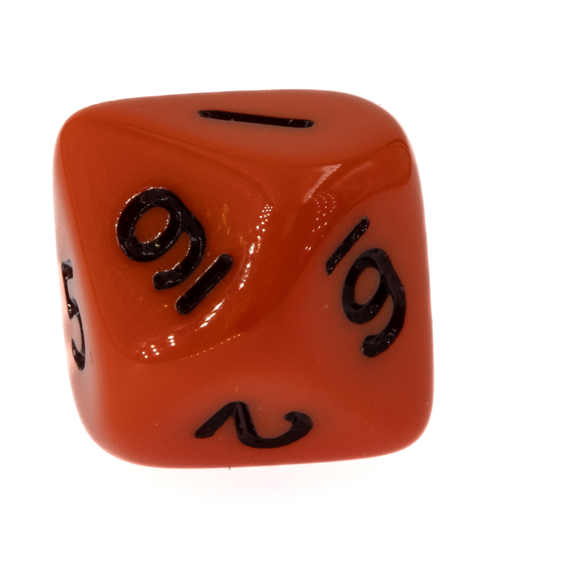 W10 Würfel in orange / schwarz Satt