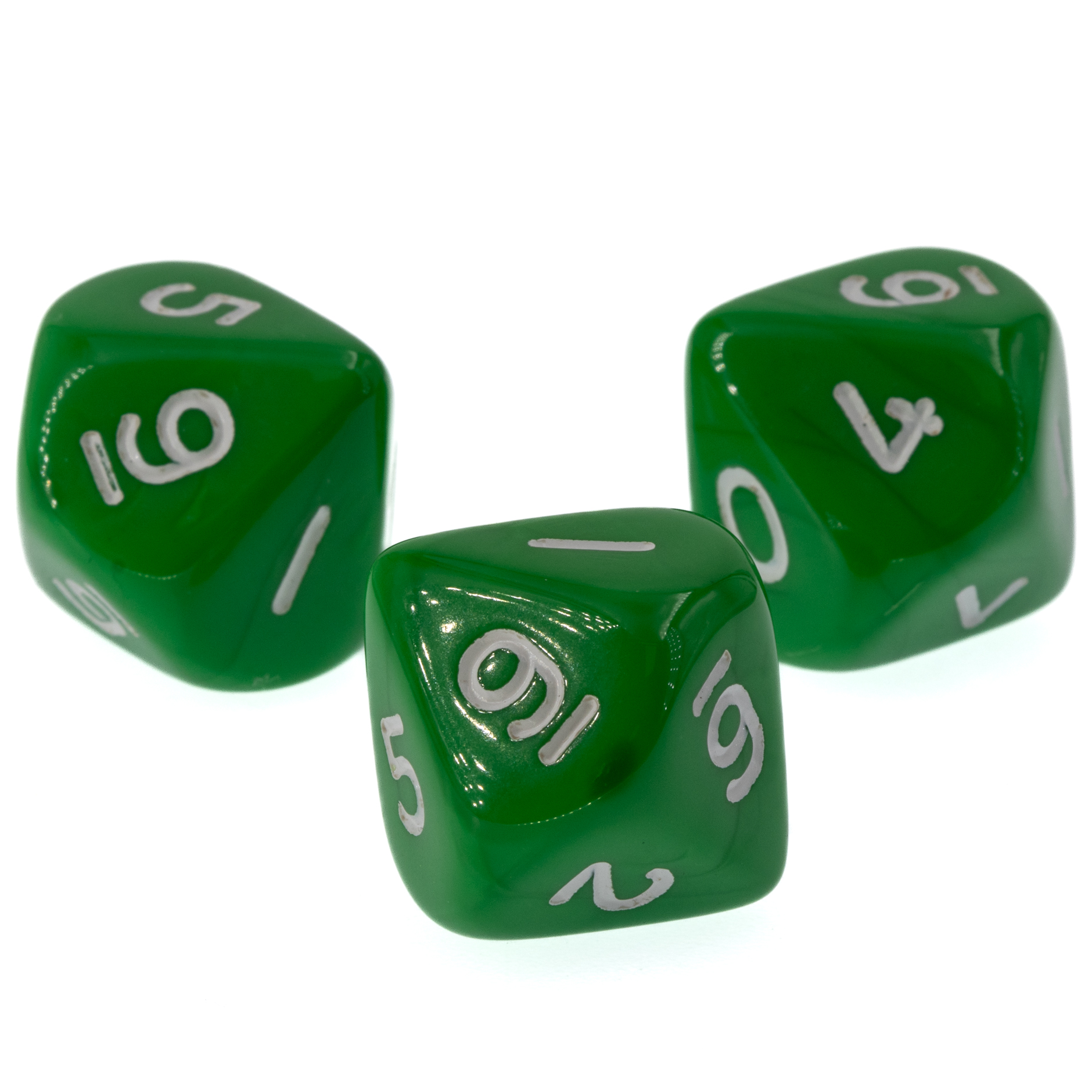 W10 Würfel in hellgrün / weiß Satt