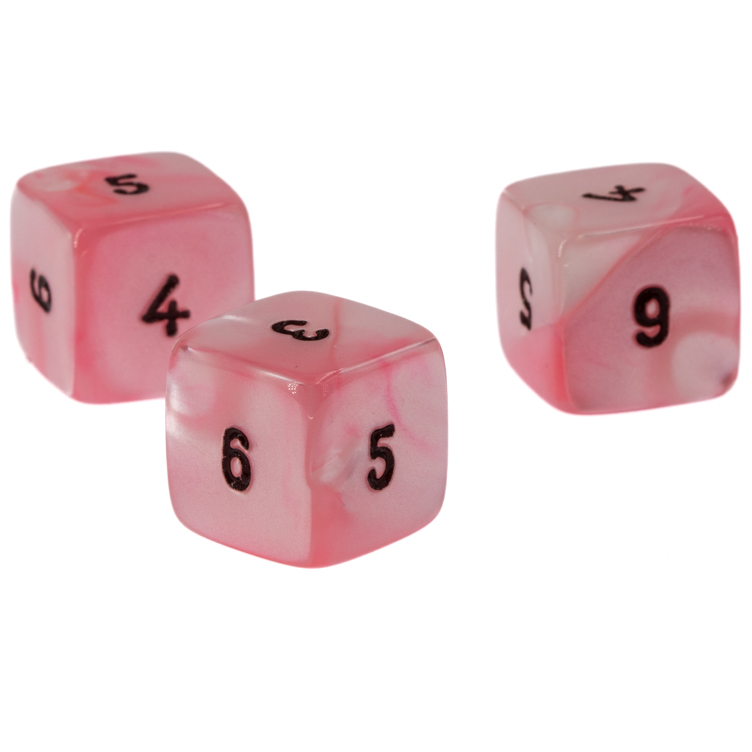 W6 Würfel in pastel rosa Seide