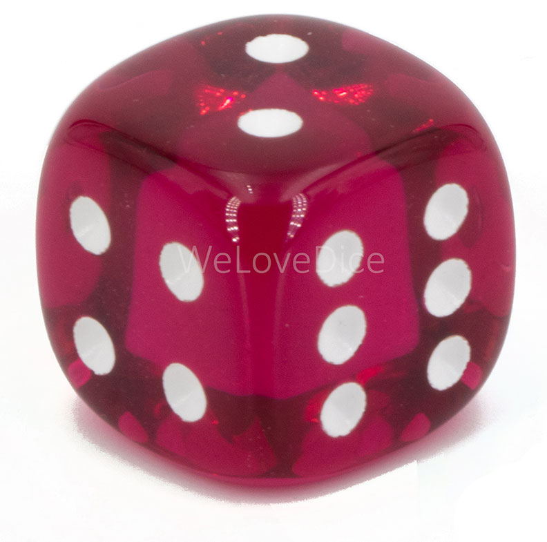 30mm Würfel in himmber sorbet / Weiß Transparent