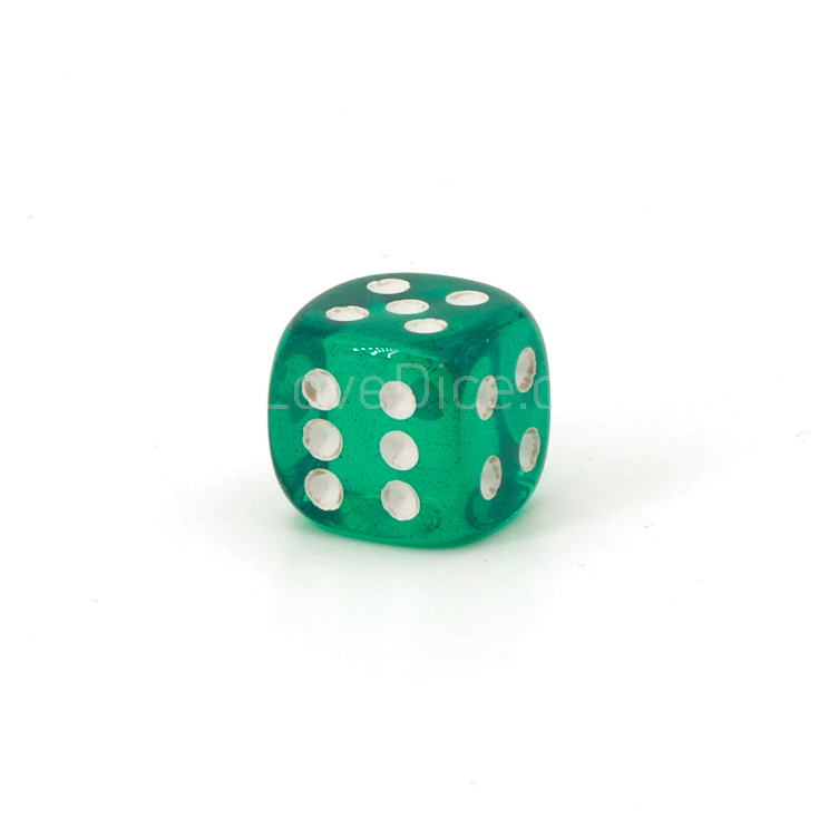 10mm Würfel in grün / weiß Transparent