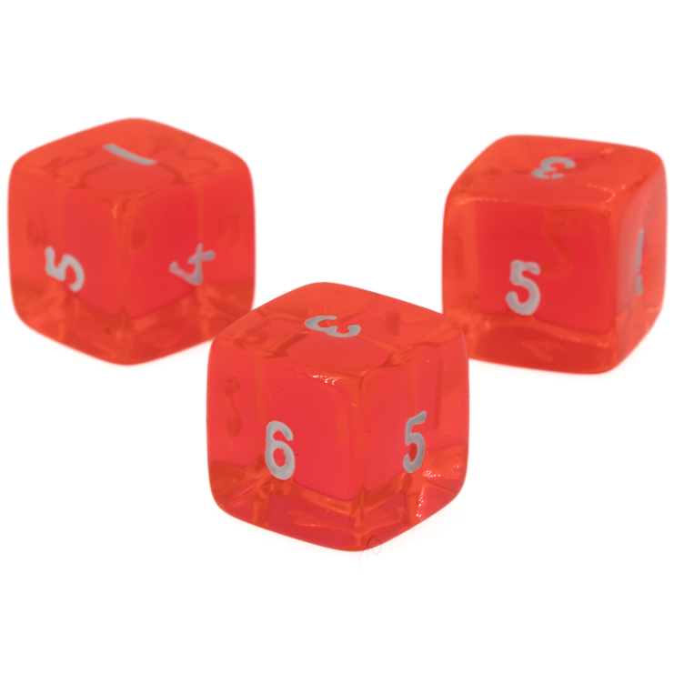 W6 Würfel in orange / weiß Transparent