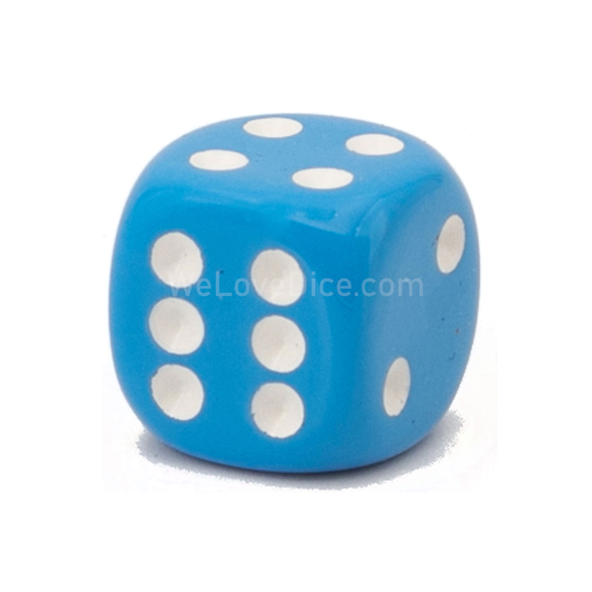 18mm Würfel in hellblau / weiß Satt