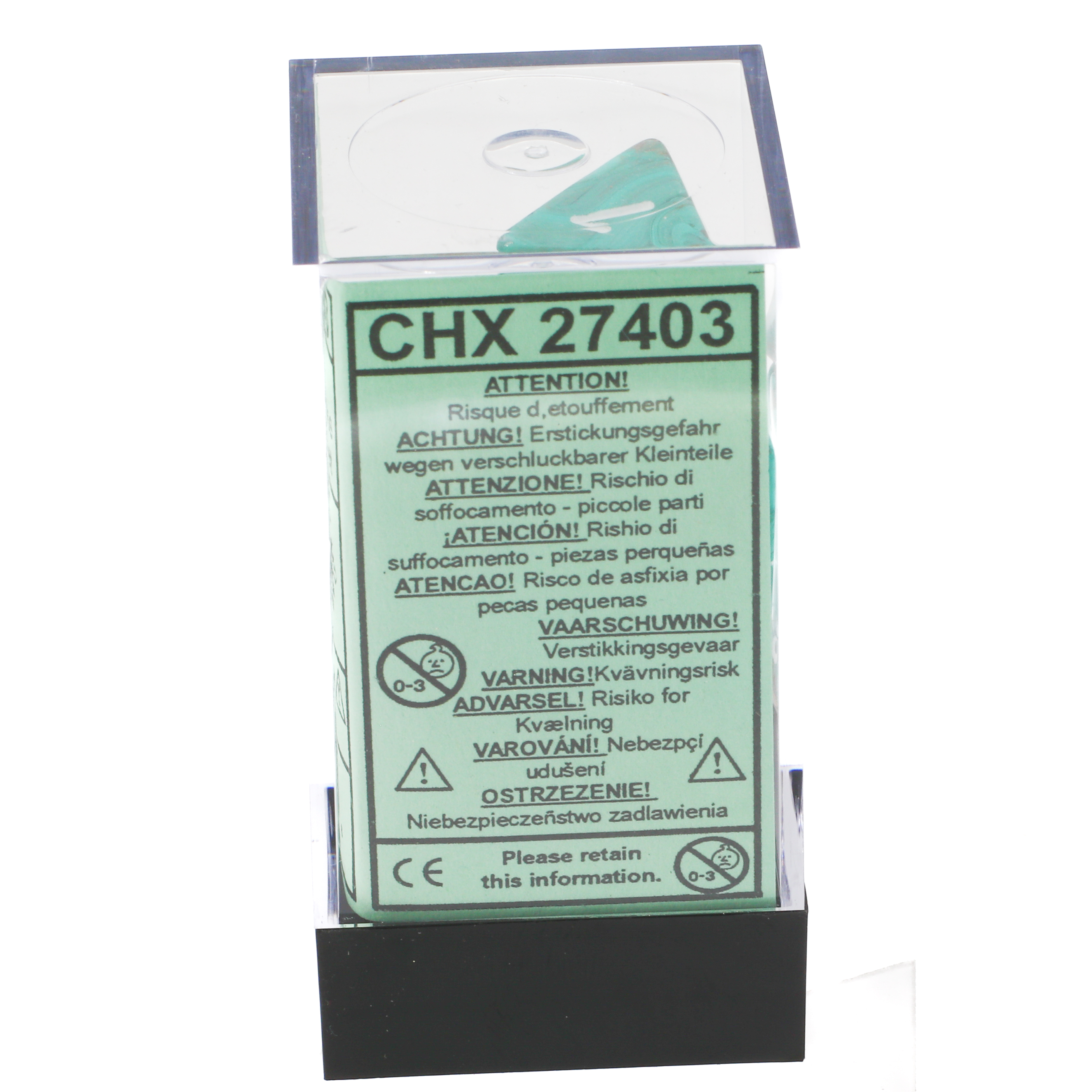 Borealis® Polyhedral Hellgrün / Gold 7-Würfel Set