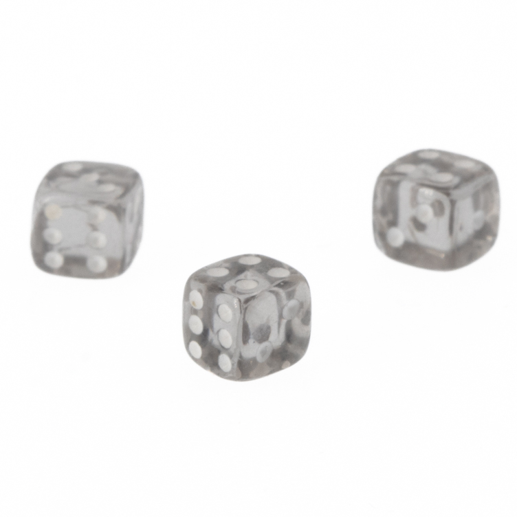 5mm Würfel in grau / weiß Transparent