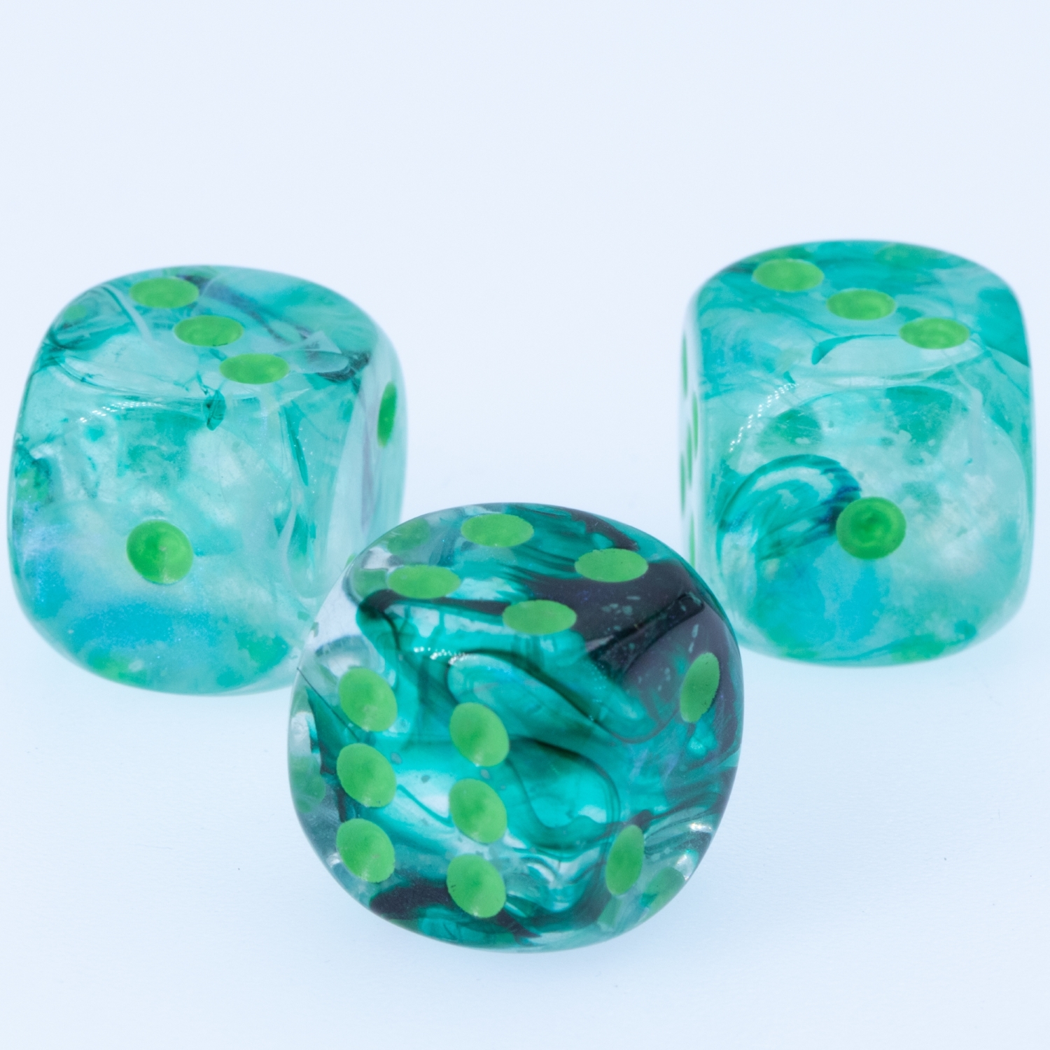 Borealis Kelp / hellgrün 16mm W6 Würfel Set (12 Würfel)