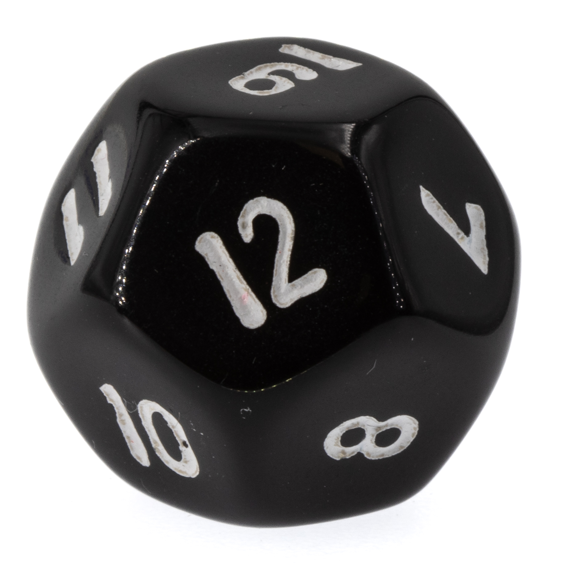 W12 Würfel in schwarz Satt