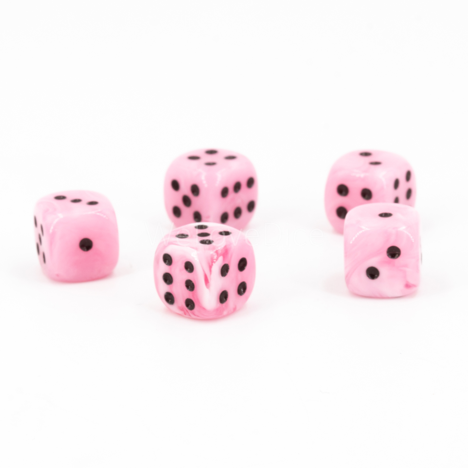 10mm Würfel in rosa / schwarz Marmor