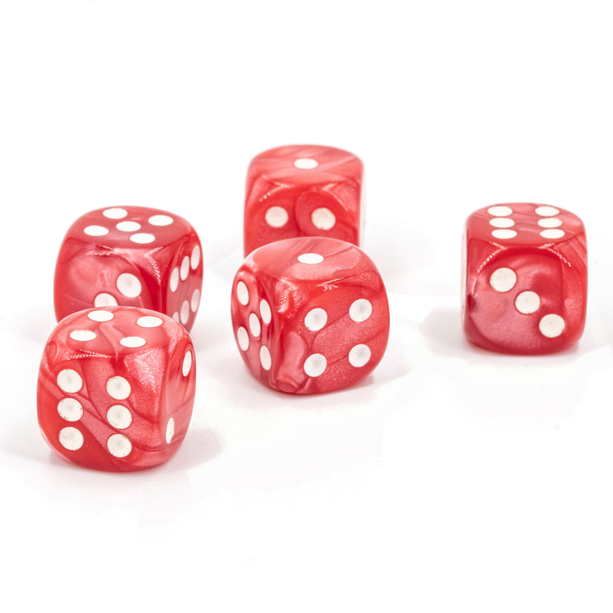 10mm Würfel in rot / weiß Seide