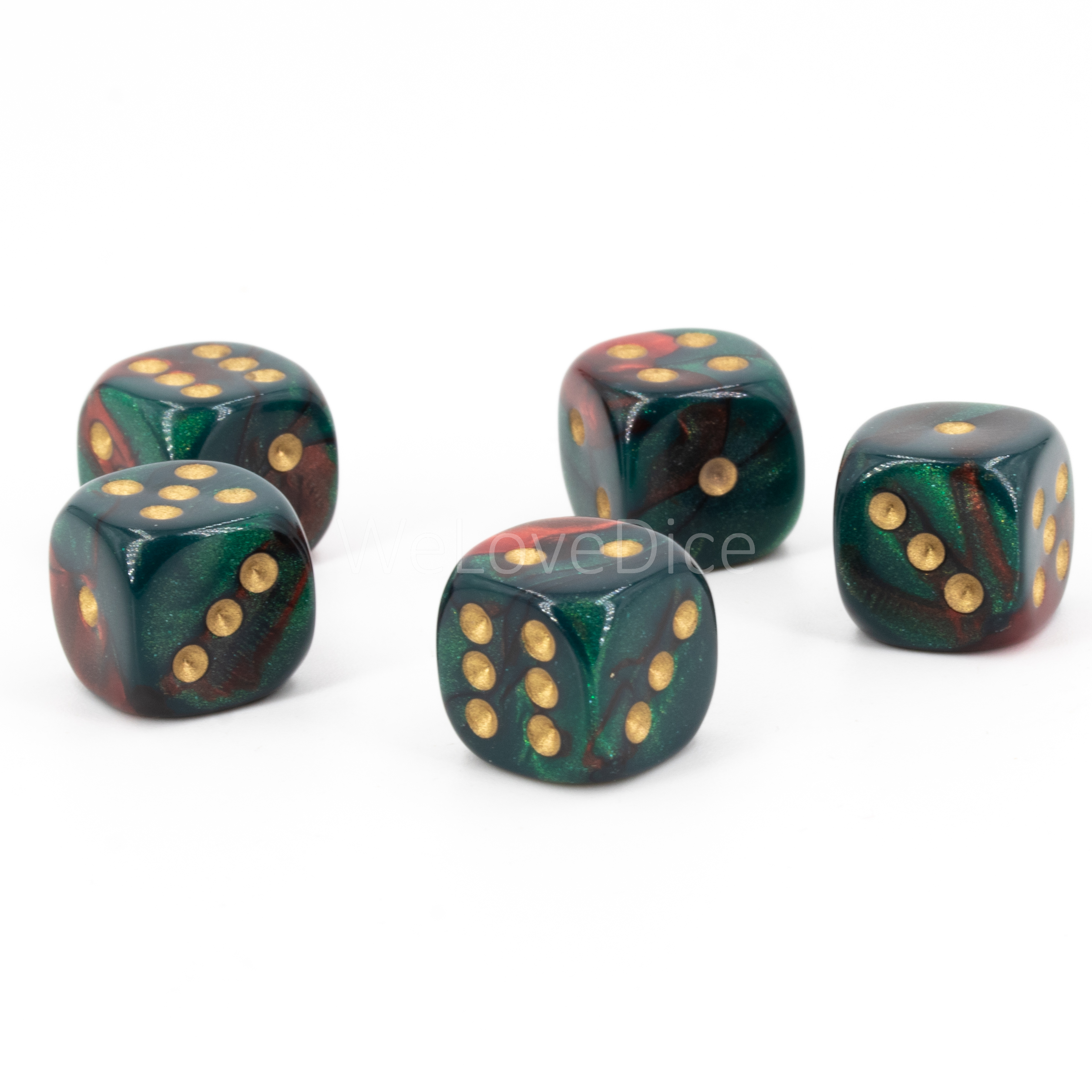 12mm Würfel in grün rot / weiß 2-Ton