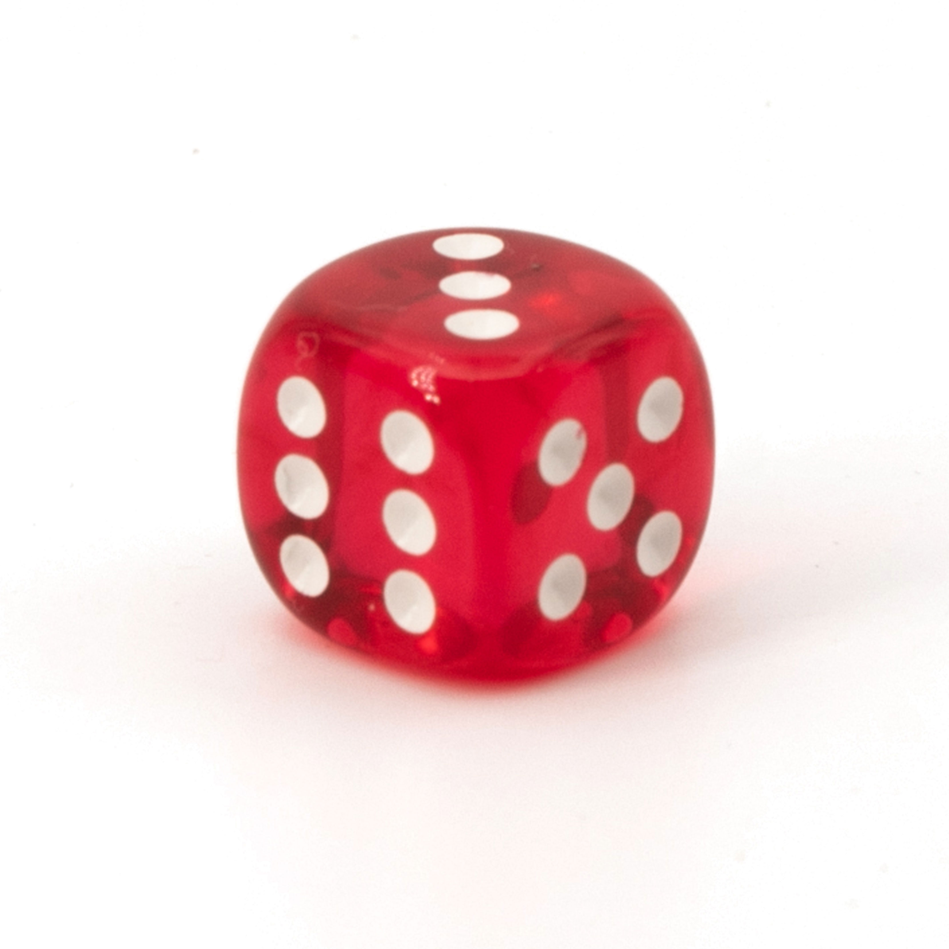 14mm Würfel in fuchsia / weiss Transparent