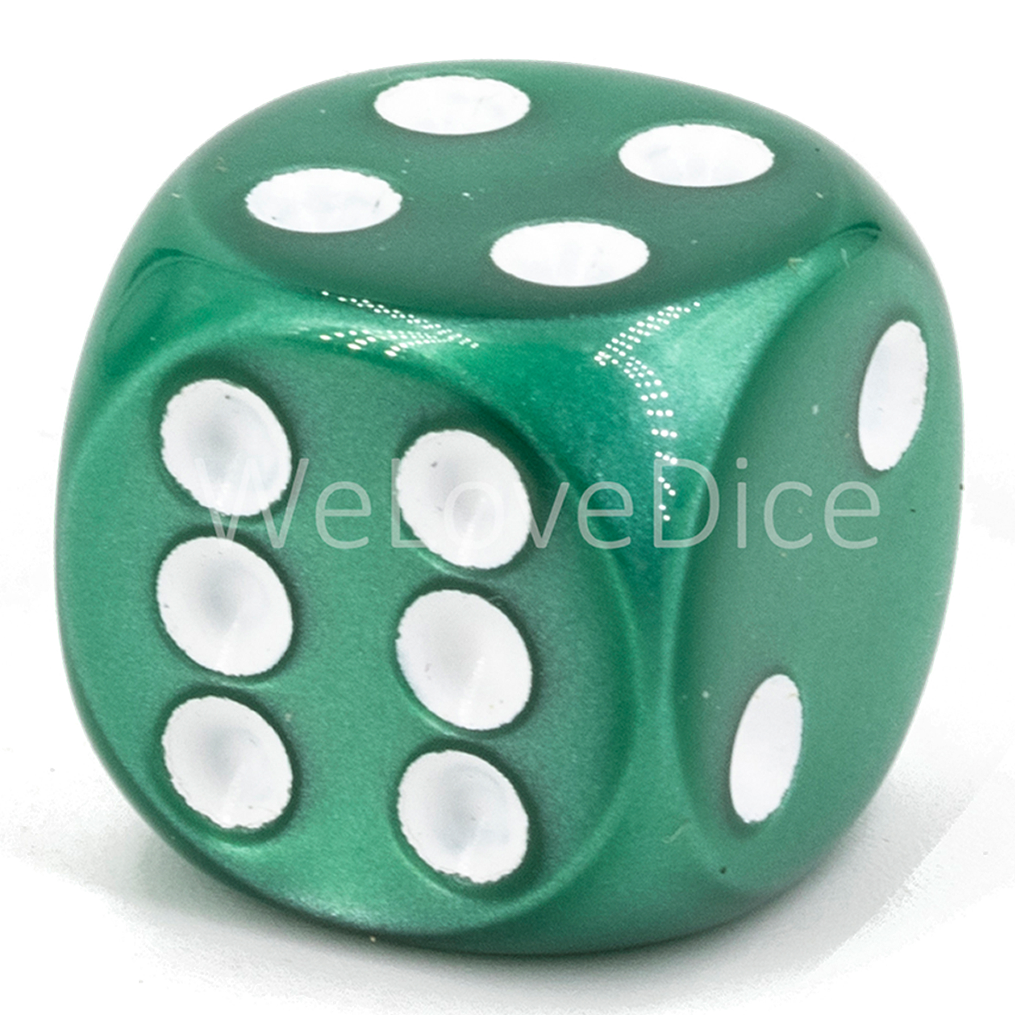 35mm Würfel in grün / weiß Seide