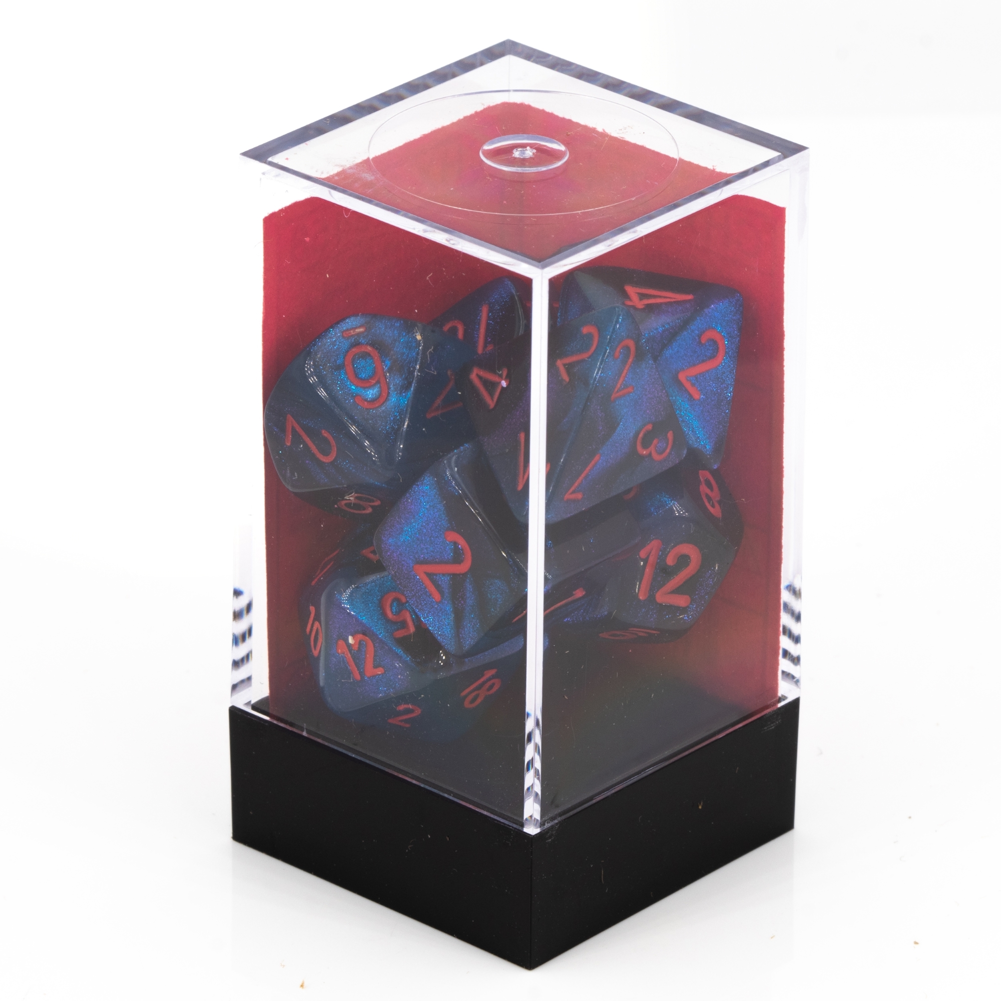 Gemini® Polyhedral Schwarz-Starlight / rot 7-Würfel Set