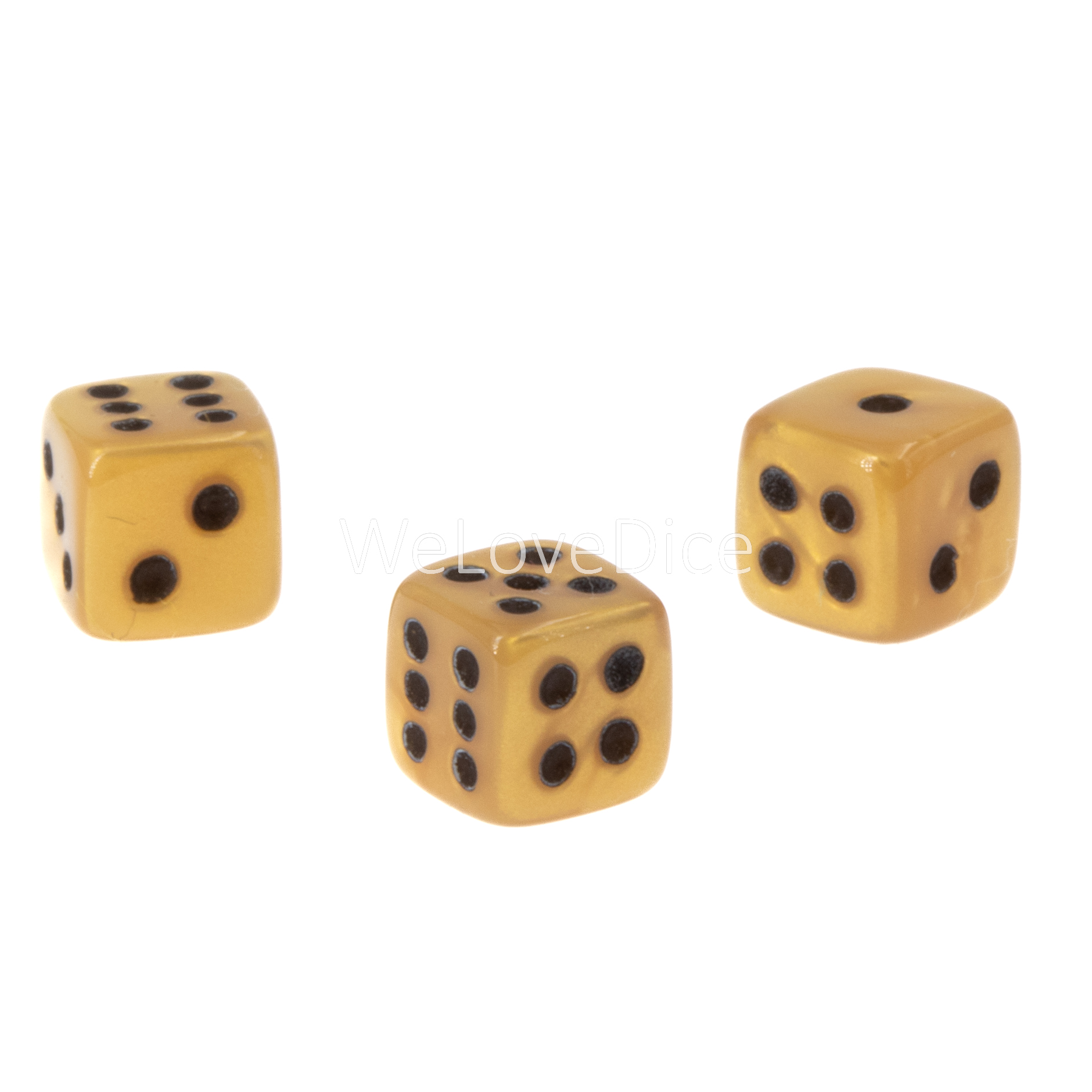 7mm Würfel in goldfarben / schwarz Seide