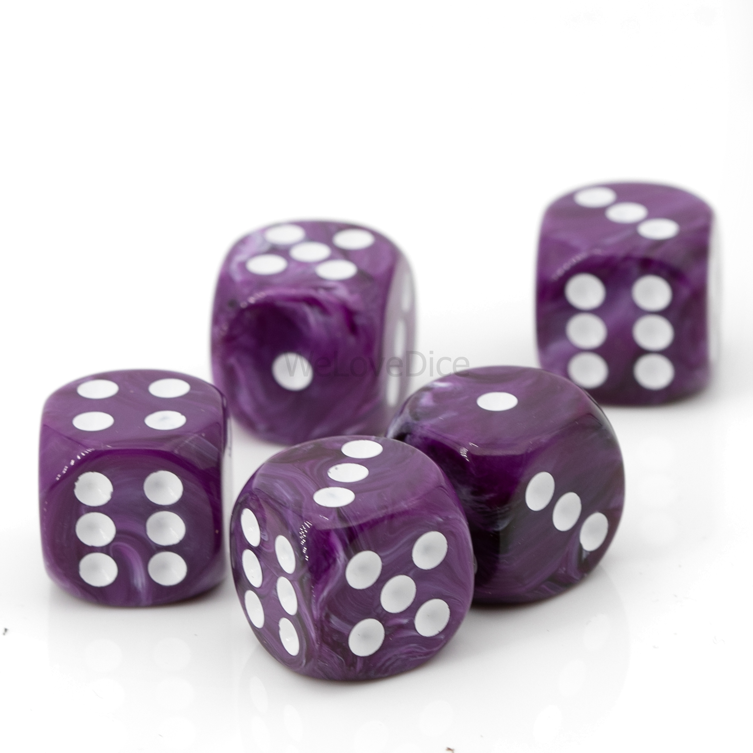 12mm Würfel in lila / weiß Marmor