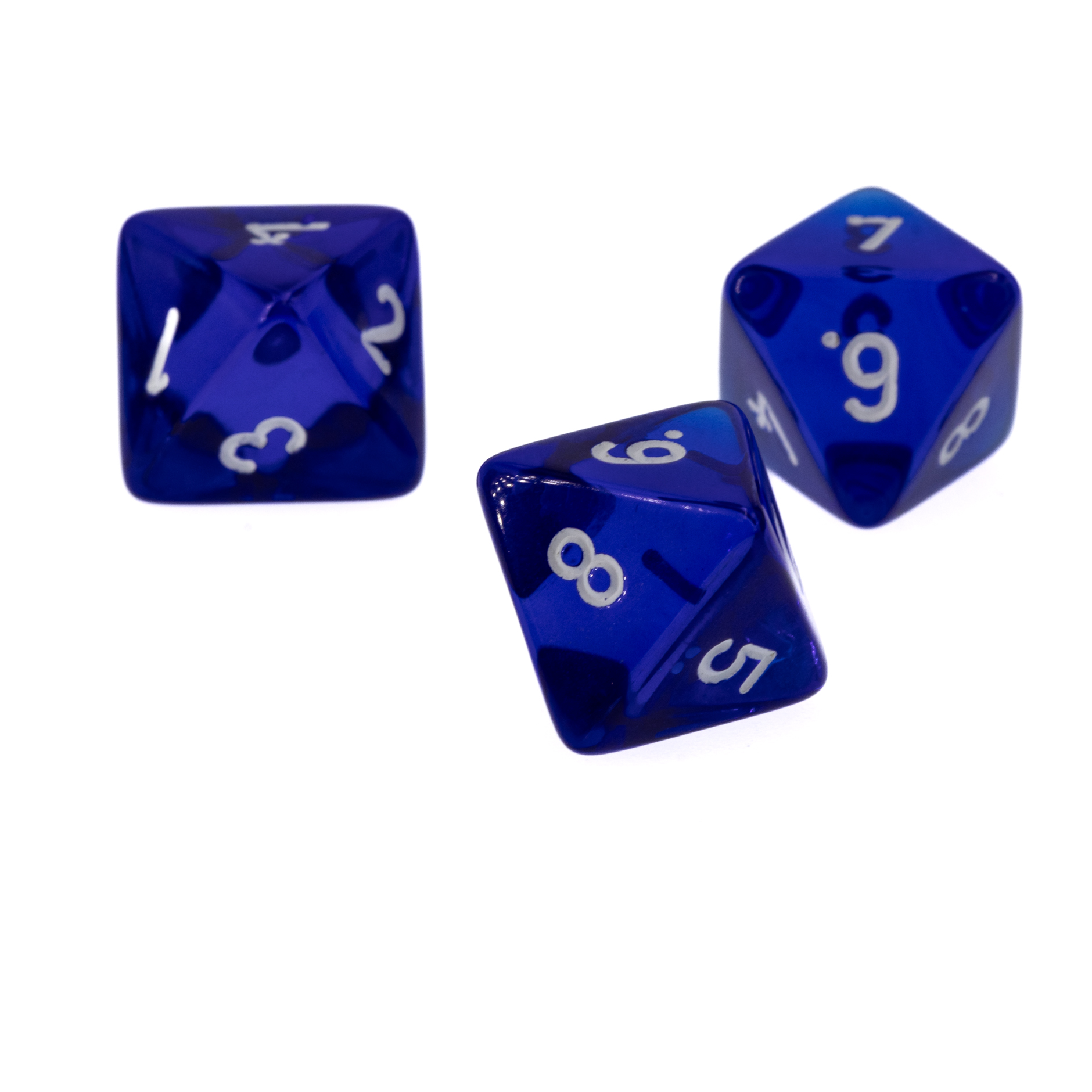 W8 dice in dunkelblau / weiß Transparent