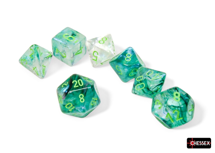 Borealis® Polyhedral Kelp / hellgrün 7-Würfel Set