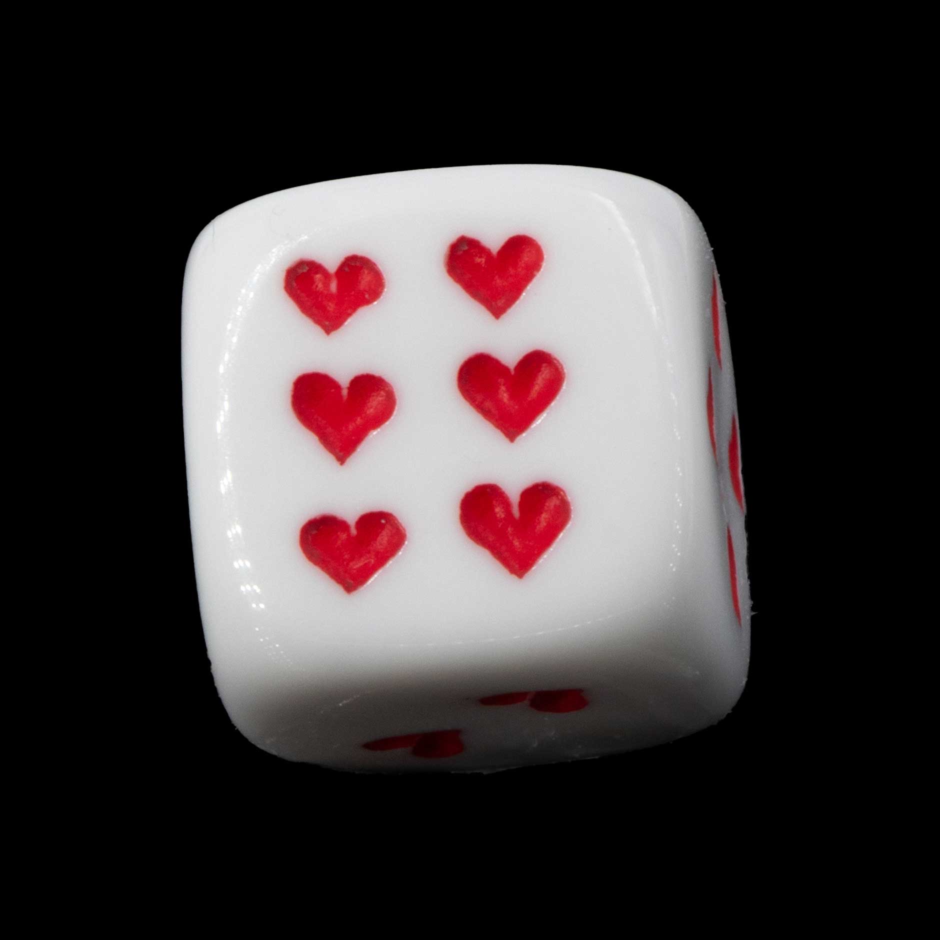 Herz Würfel in weiss / Rot Satt
