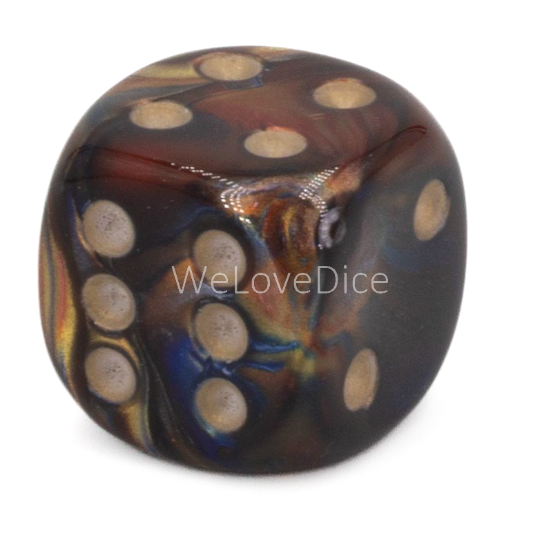 16mm Würfel in braungold / gold Marmor