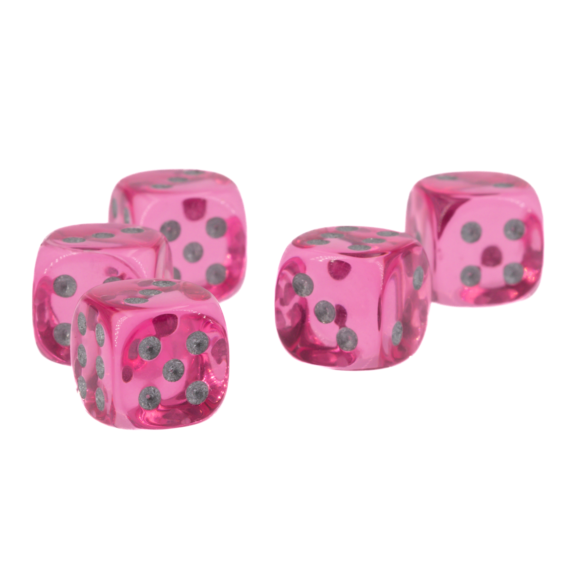 12mm Würfel in pink / silber Transparent