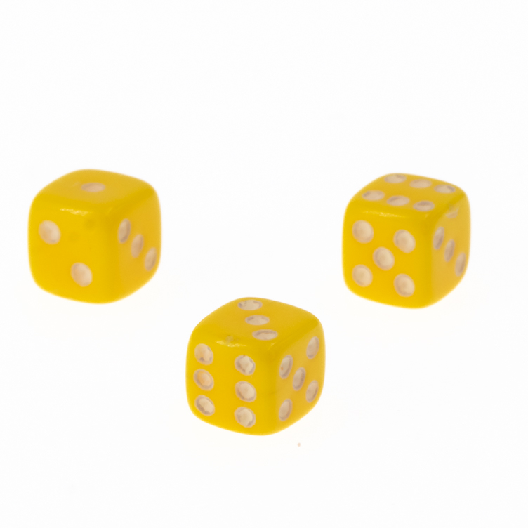 5mm Würfel in gelb / weiß Satt
