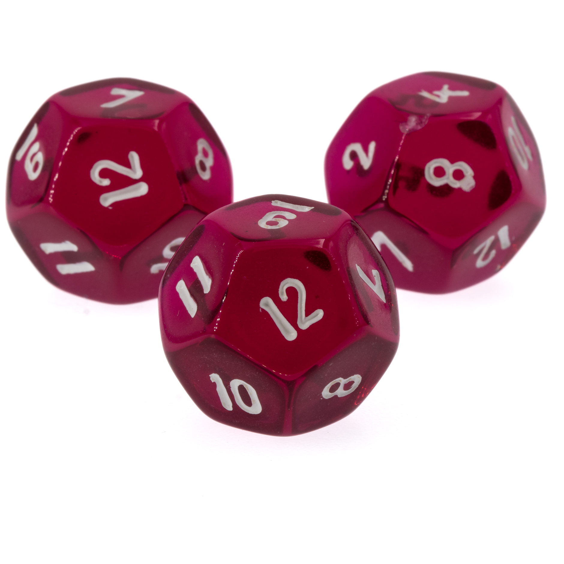 W12 Würfel in himmber sorbet / Weiß Transparent