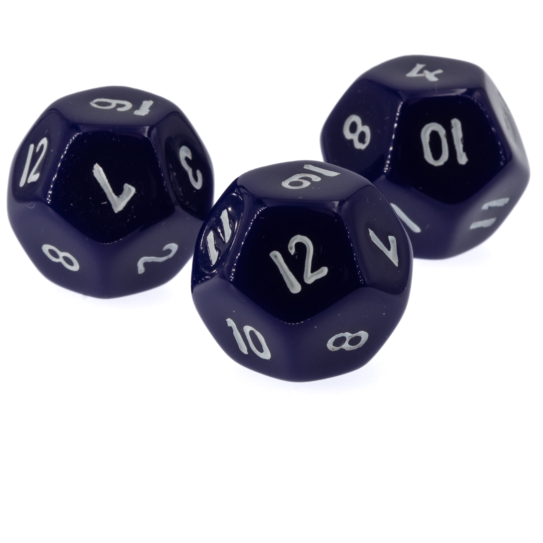 W12 Würfel in dunkelblau / weiß Satt
