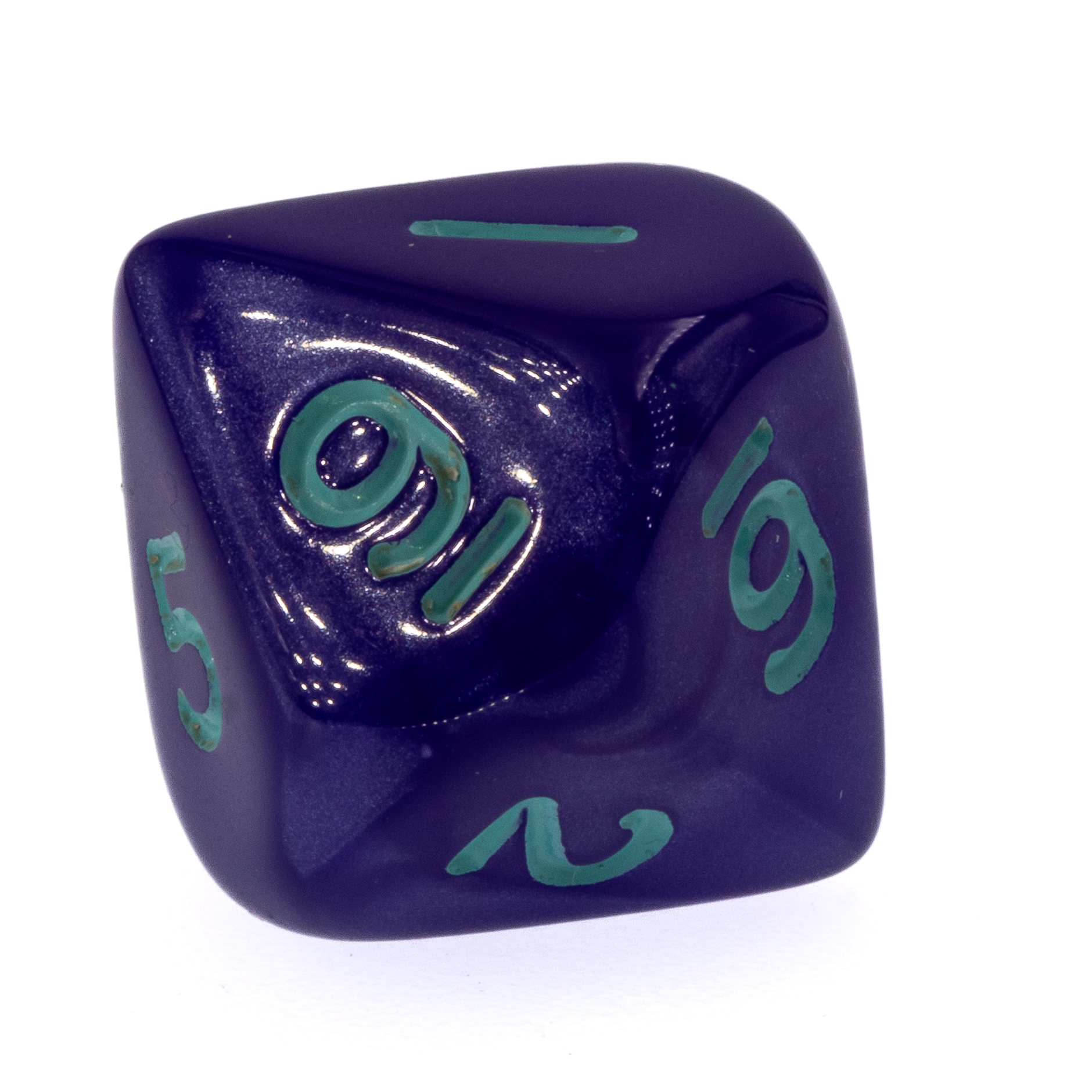 W10 Würfel in lila / türkis Seide