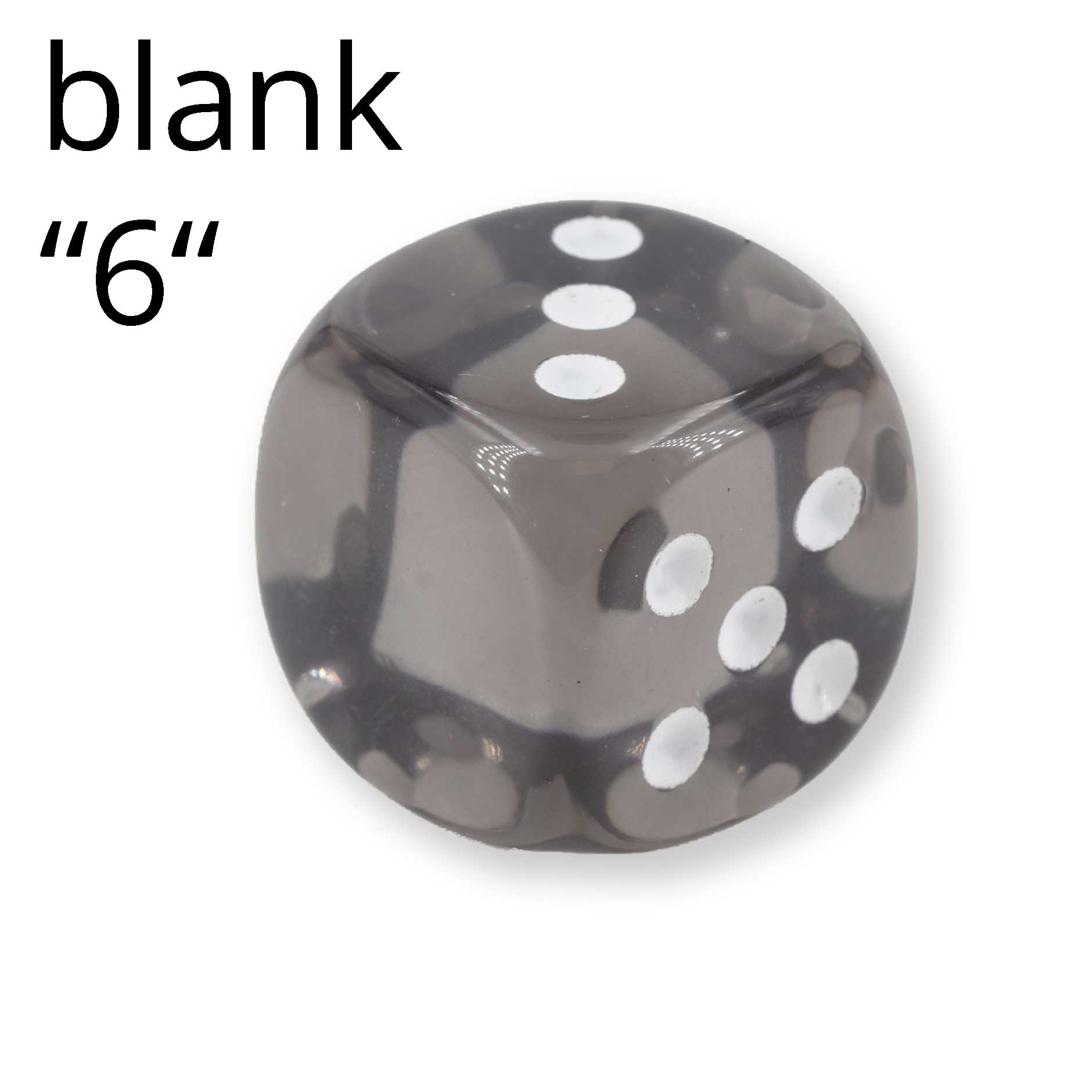 16mm Würfel in grau / weiß Transparent ohne "6"