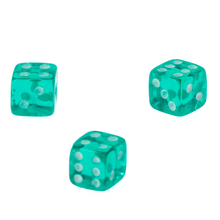 5mm Würfel in grün / weiß Transparent