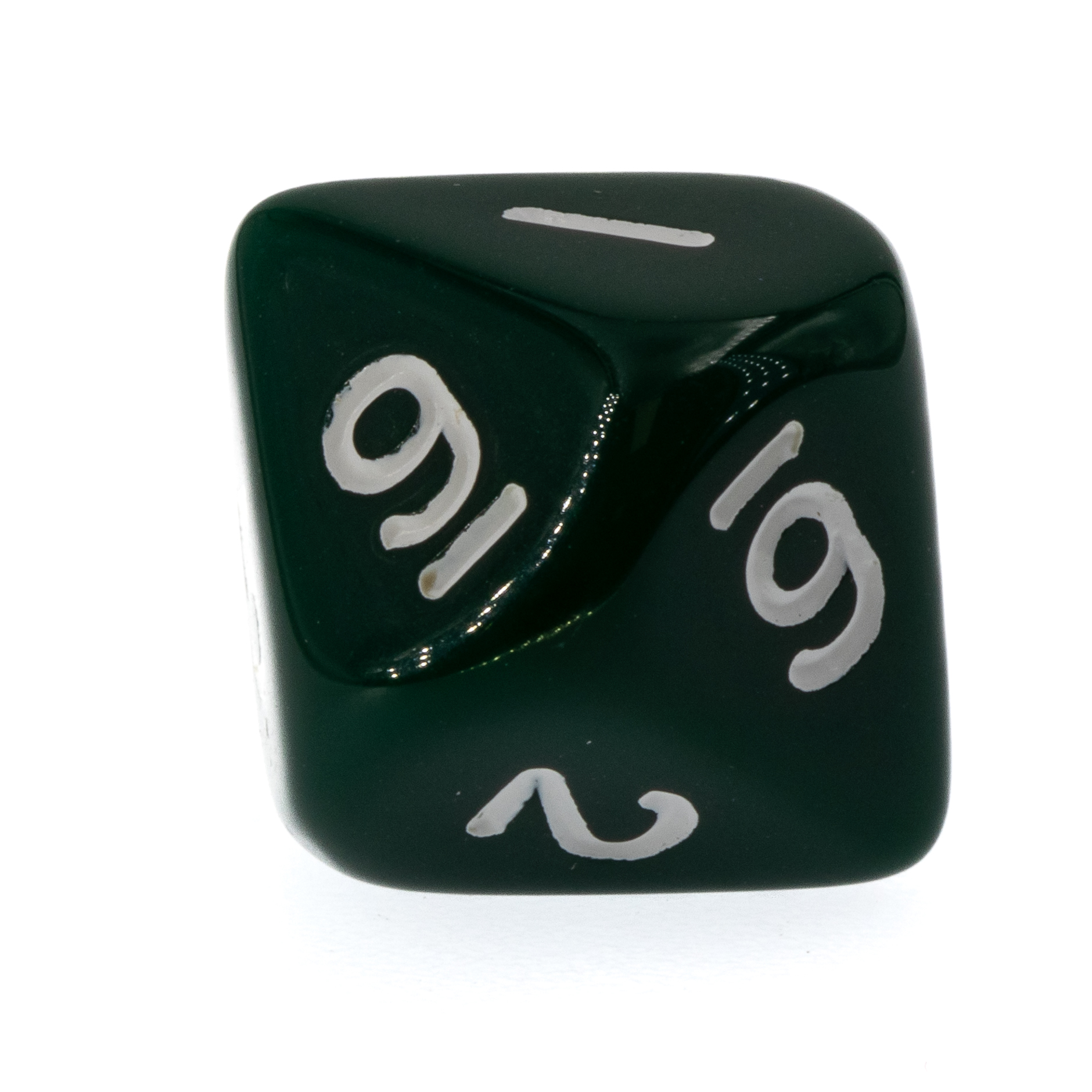 W10 Würfel in dunkelgrün / weiß Satt