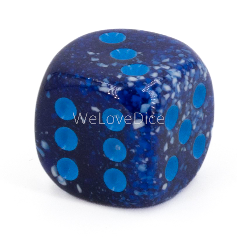 16mm Würfel in blau mit punkten / blau Satt
