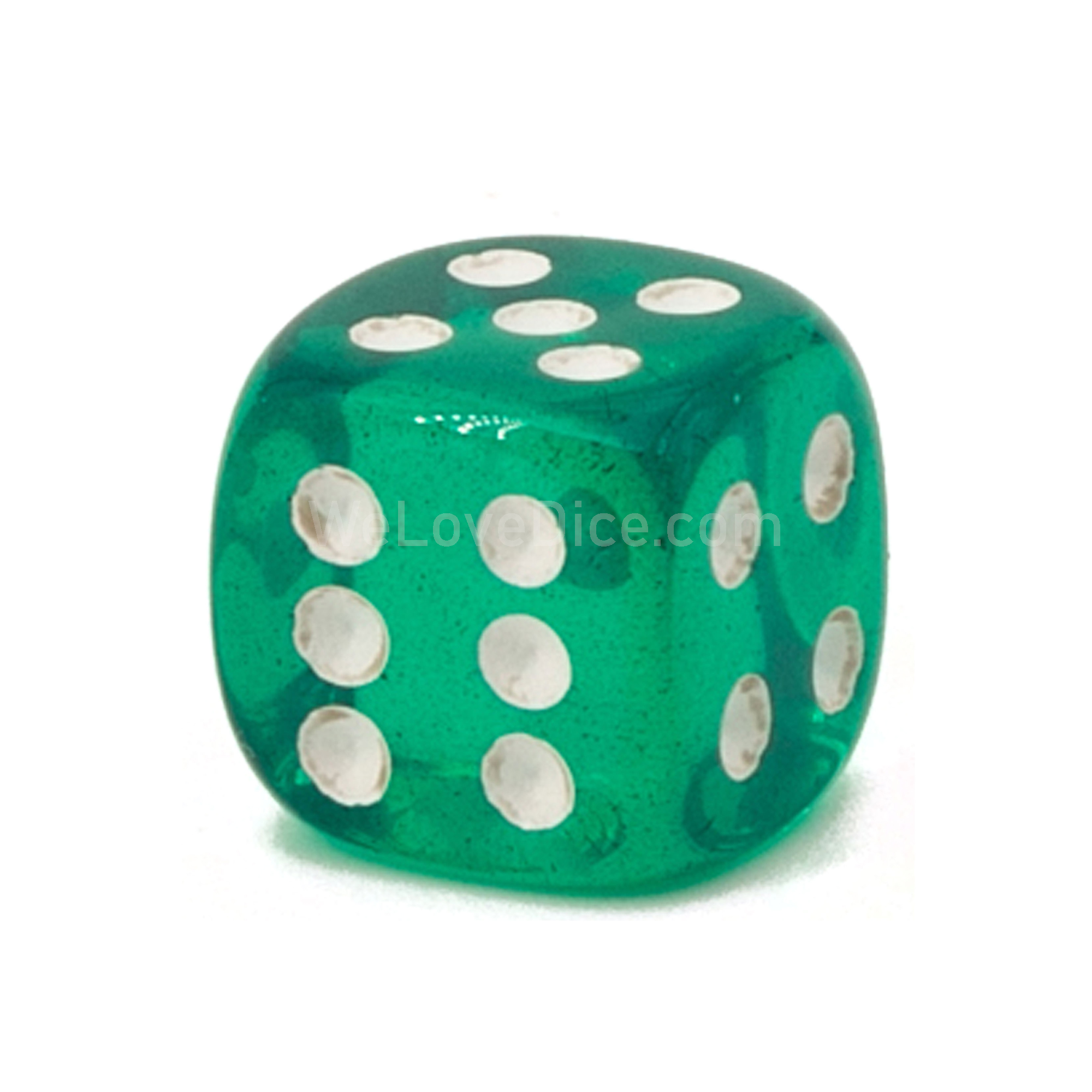 18mm Würfel in grün / weiß Transparent