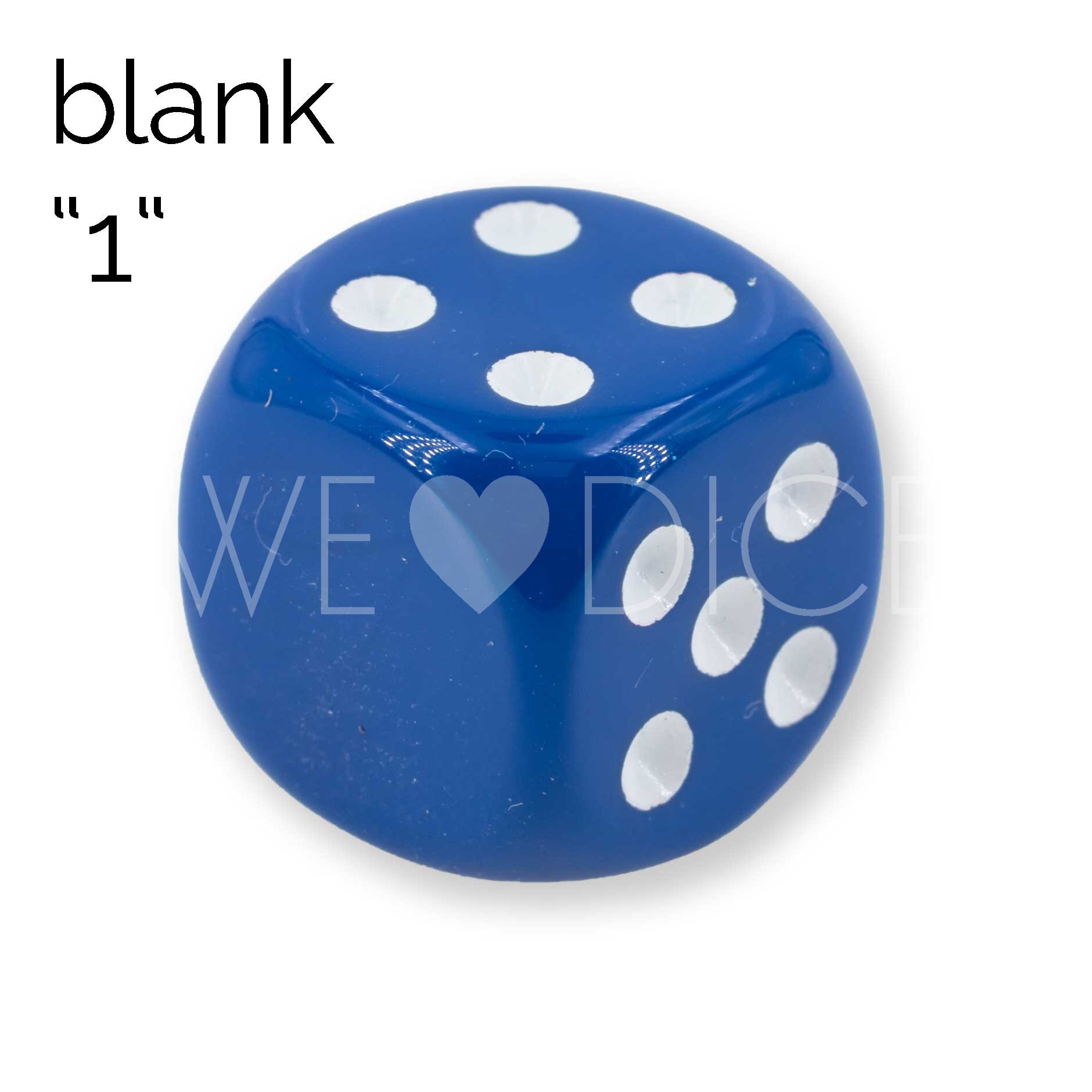 16mm Würfel in dunkelblau / weiß Satt ohne "1"