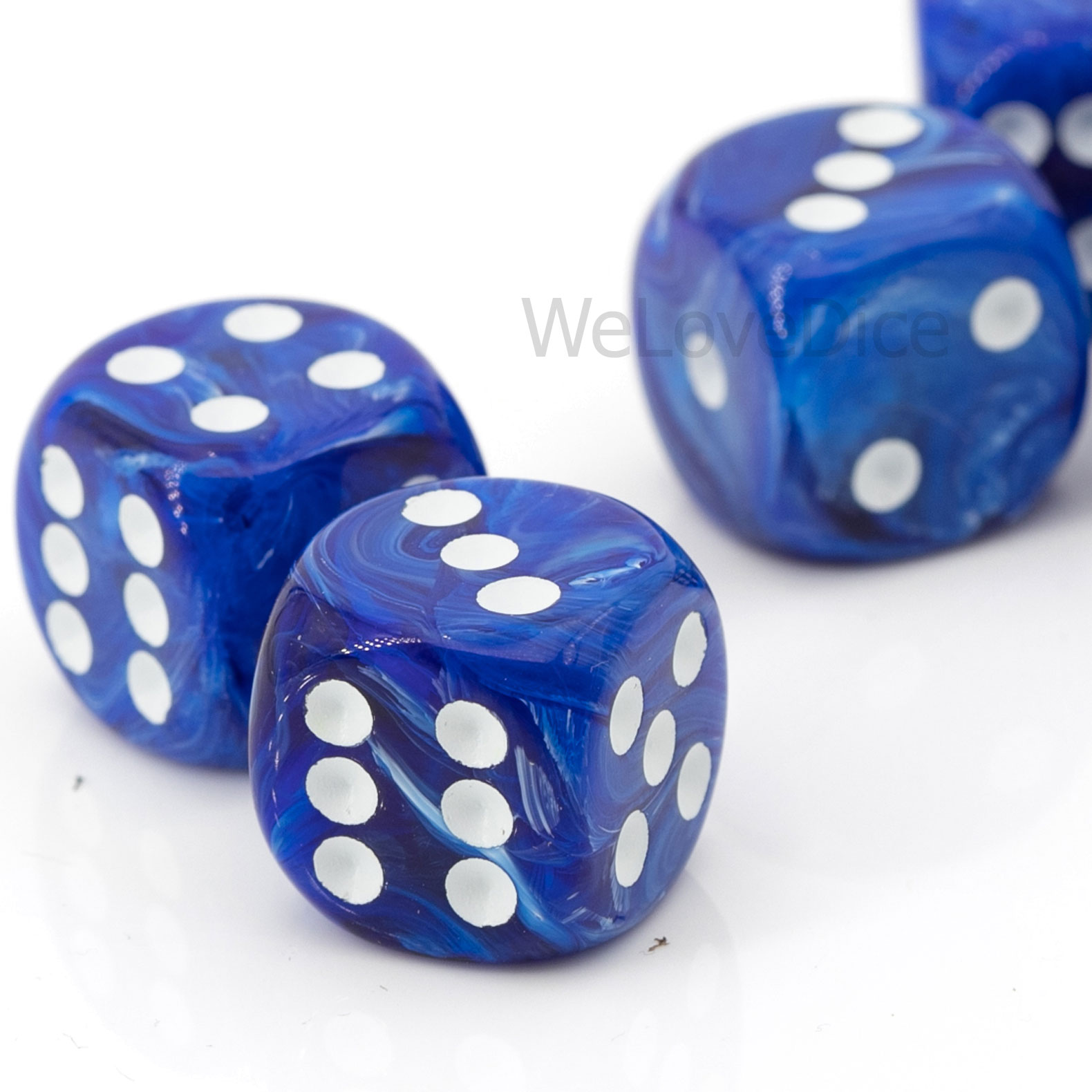 25mm Würfel in blau  / weiß Marmor