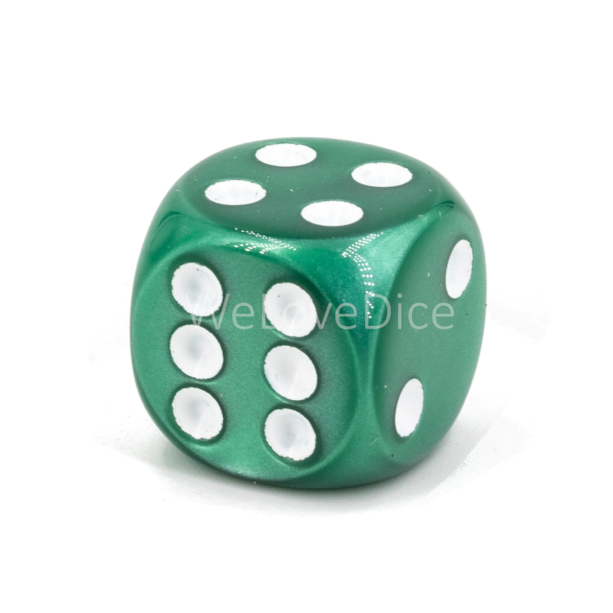 16mm Würfel in grün / weiß Seide