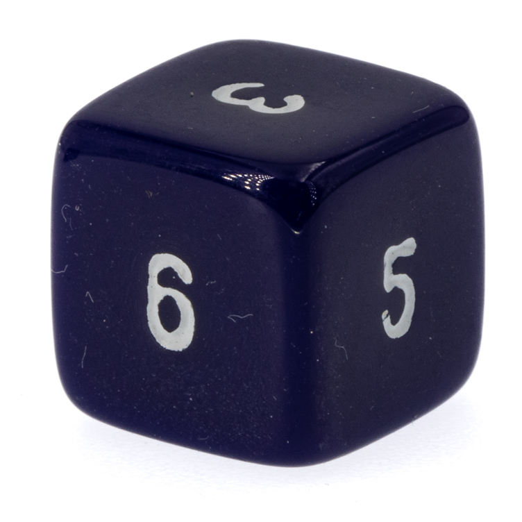 W6 Würfel in dunkelblau / weiß Satt