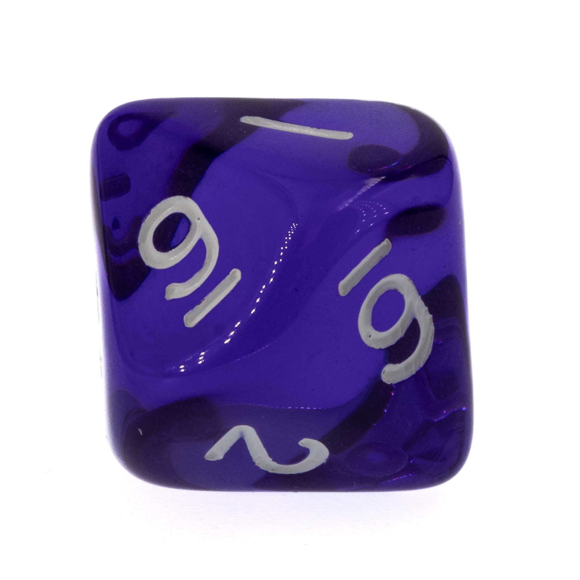 W10 Würfel in lila / weiß Transparent